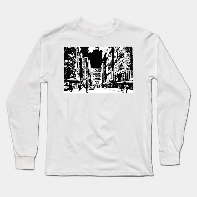 Tokyo - Akihabara Manga Panel Long Sleeve T-Shirt by Neon Bang Bang